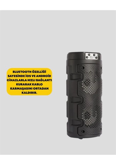 Kompakt Tasarım Yüksek Ses Performansı Çoklu Giriş Seçenekli Kablosuz Hoparlör Bluetooth Usb Sd Kart Aux Mh-hs6743-9173