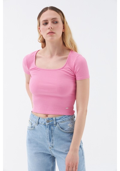 Fitted Kadın Tshirt K.kol Pembe