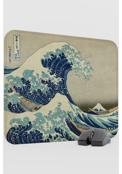 Büyük Dalga Tablo Hokusai V1 48x40 Xl Gaming Kauçuk Kaymaz Taban Mouse Pad Fare Altlığı