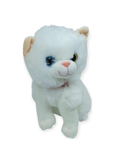 Sesli Peluş Kedi Van Kedisi 25 Cm - Beyaz