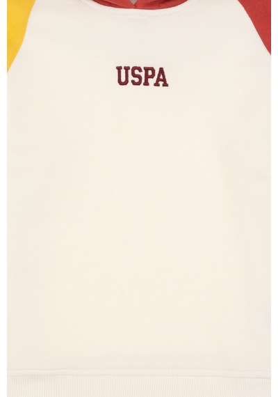 U.S. Polo Assn. Erkek Çocuk Krem Kapüşonlu Sweatshirt 50316606-VR256