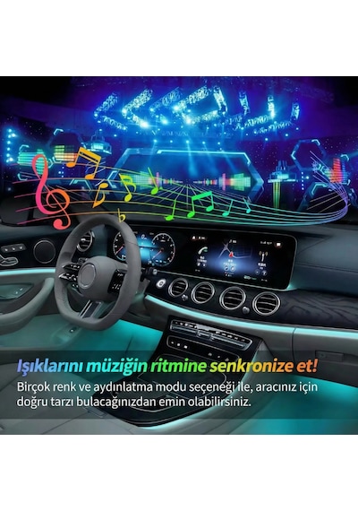 Fiat Doblo Rgb Ayak Altı Led 12 Led Kumandalı Müzik Duyarlı Araç İçi Aydınlatma 7 Renk 12v 1