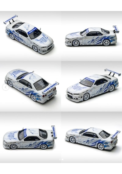 Time Micro 1/64 Skyline Gt-r R34 Drift Flame White 2026 Nightingale