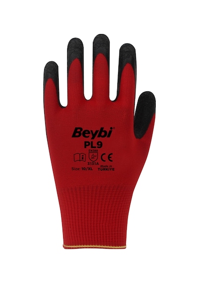 Pl9 Polyester Örme Lateks Eldiven 12 Çift