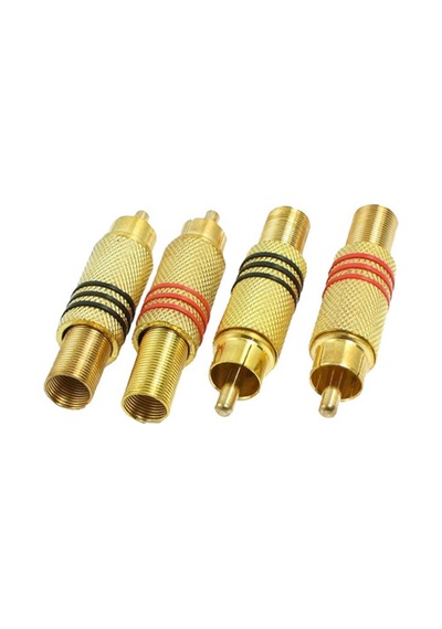 Rca Erkek Tos Jak Fiş Metal Yaylı 10 Adet Siyah Çizgili