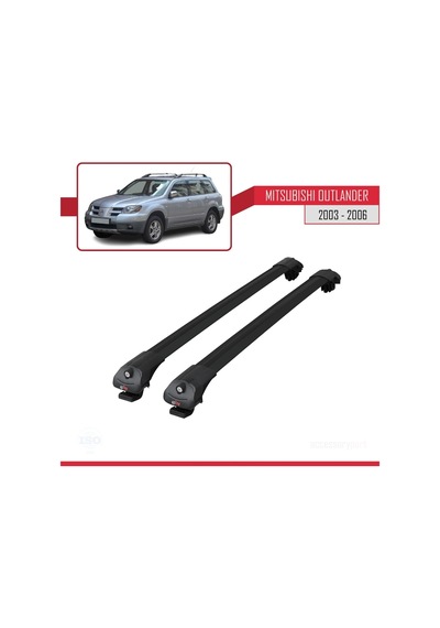 Mitsubishi Outlander 2003-2008 Arası İle Uyumlu Ace-1 Ara Atkı Tavan Barı Siyah