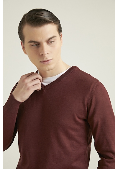 D's Damat Ds Damat Regular Fit Kiremit Düz Örgü Kazak 1hf060632003m Kiremit