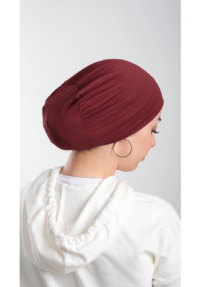 Halven Bordo Pratik Hazır Geçmeli Tesettür Bone Viskon Kumaş Sade 3003 16 Halven Bordo Pratik Hazır Geçmeli Tesettür Bone Viskon Kumaş Sade 3003 16