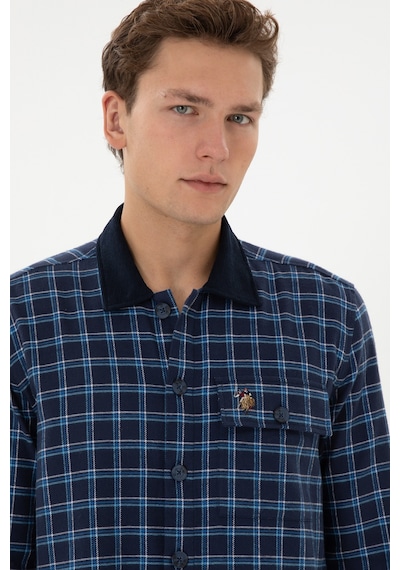 U.s. Polo Assn. Erkek İndigo Gömlek Desenli 50316574-vr028 Indigo