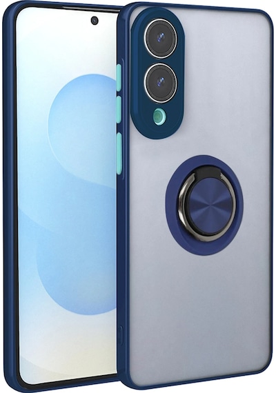 Gld-spt- Newface Samsung Uyumlu Galaxy S25 Edge Kılıf Montreal Yüzüklü Silikon Kapak - Lacivert