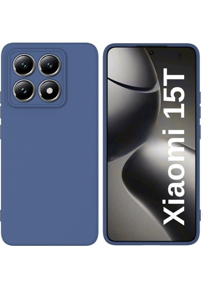 Xiaomi 15t Uyumlu Silikon Kılıf - Kamera Korumalı Esnek Pastel Renk Kapak - Lacivert Lacivert