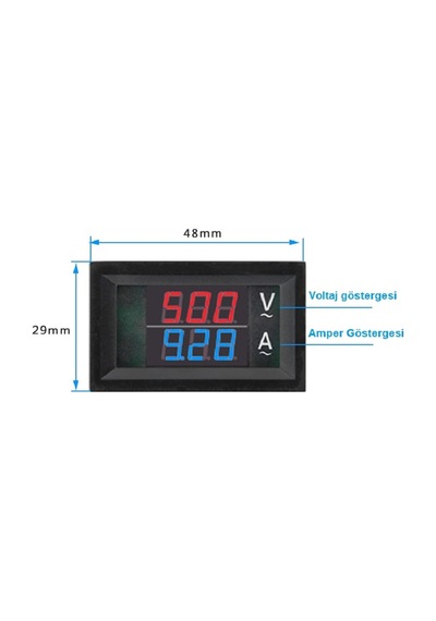 Dijital Trafolu Volt-Ampermetre 50-500V 0-100Amper