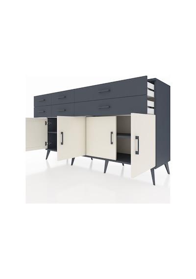 Kronos Konsol 3 Raflı 6 Çekmeceli 4 Kapaklı 176x59x99 Antrasit-aytaşı/antrasit Aytası/antrasıt - Antrasıt Kronos Konsol 3 Raflı 6 Çekmeceli 4 Kapaklı 176x59x99 Antrasit-aytaşı/antrasit Aytası/antrasıt - Antrasıt