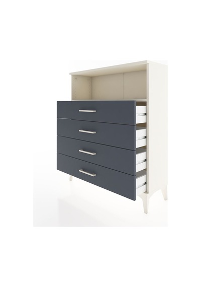 Arges Şifonyer Tek Raflı 4 Çekmeceli 88x30x106 Aytaşı-antrasit Aytaşı