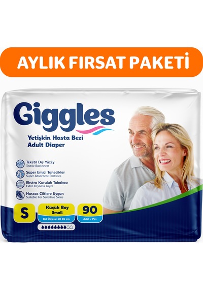 Giggles Yetişkin Bel Bağlamalı Hasta Bezi Small 3 x 30'Lu