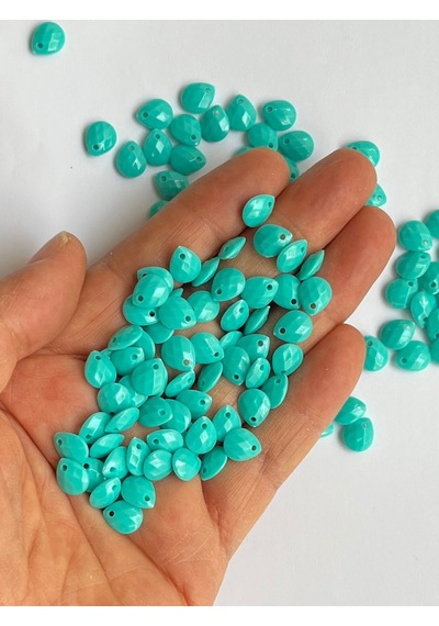 Turkuaz Oya, Abiye, Havlu, Takı, Örgü Vb. Plastik Gözyaşı Damla Boncuk. 25gr. Tahmini 190 Adet.