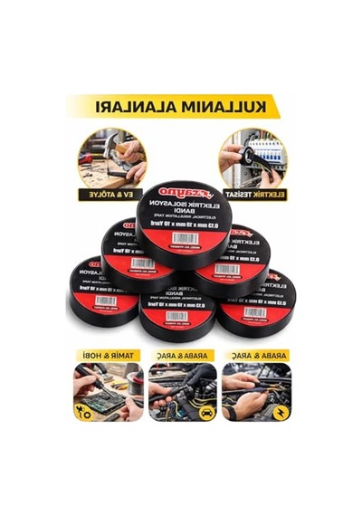 Siyah Elektrik İzolasyon Bandı, 0.13 Mm X 19 Mm X 10 Yard