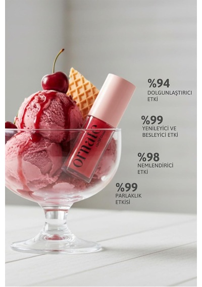 Cherry Lip Oil Gloss Dolgunlaştırıcı Efekt Nemlendirici, Parlatıcı Simli Dudak Yağı 5 Ml, Kiraz