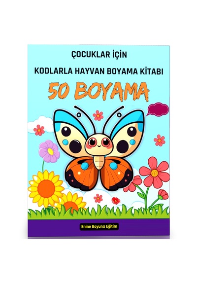 Çocuklar İçin Kodlarla Hayvan Boyama Kitabı 50 Hayvan Boyama