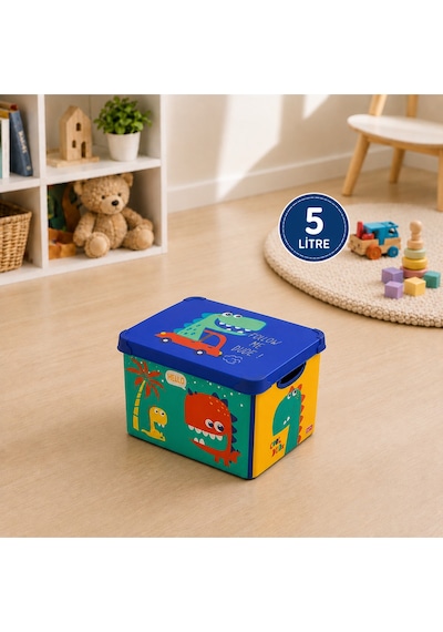 Style Box Dude Desenli 5 L Dekoratif Saklama Kutusu Çok Renkli