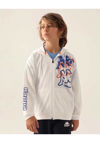 Kappa Erkek Çocuk Fullzıp Sweatshırt - Beyaz