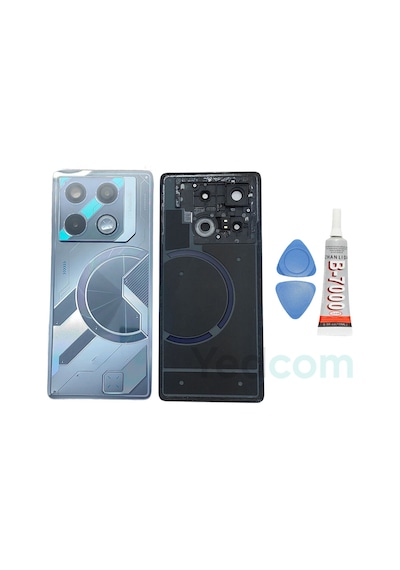 İnfinix Gt 20 Pro Mavi Kamera Camlı Arka Cam Batarya Pil Kapağı Telefon Arka Kapak