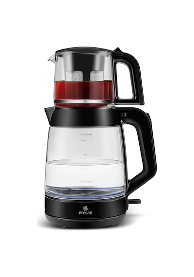 Glass Tea Xl 2 İn 1 Cam Çay Makinesi Ve Kettle Shiny Black Diğer