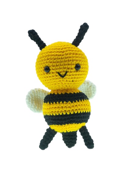Amigurumi Arı Figür 13 Cm El Yapımı Pamuk İp Örgü Dekoratif Obje