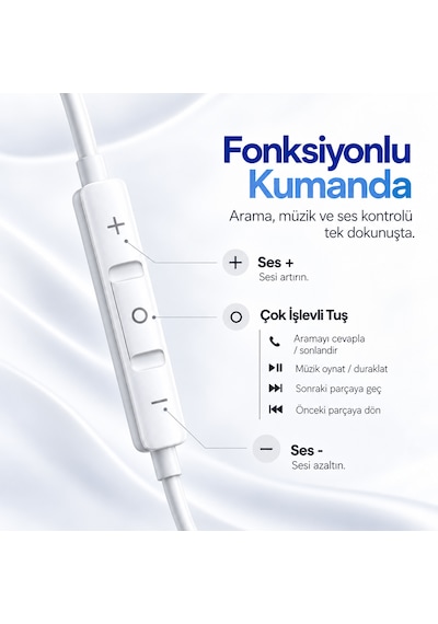 Woyax Mikrofonlu Kablolu Lightning Kulak İçi Kulaklık Silikonlu Güçlü Bass İphone İpad Uyumlu Wy-ec01l