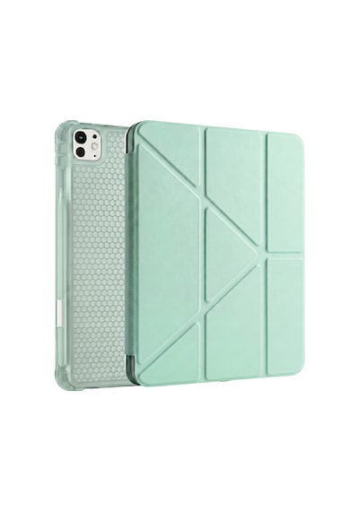 Ps Apple Uyumlu iPad Pro 11 İnç M5 / M4 Tri Folding Standlı Kılıf - Yeşil Kapaklı Kılıf