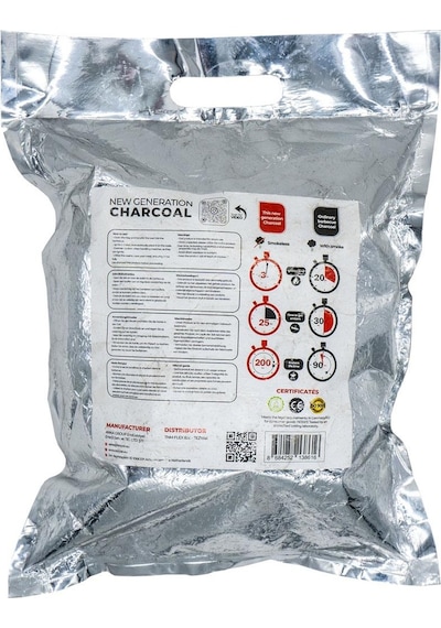 Tezyak Pro Tek Kibritle Yanan Mangal Kömürü 200dk 2kg Paket