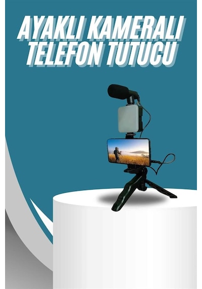 Video - 955 - Making Kit Telefon Tutucu Vlog Video Mini - Csmo-tex - Led Işıklı