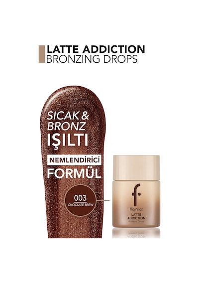 Flormar Latte Nemlendirici Etkili & Doğal Işıltılı Yüz Ve Vücut Bronzer'ı 003choclatebrew