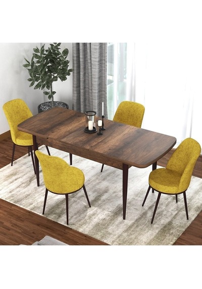 Canisa Concept Kor Serisi 70x114 Açılabilir Mutfak Masası Takımı Barok Desen Masa 4 Hardal Sandalye Masa Barok Sandalyeler Hardal Sarısı Canisa Concept Kor Serisi 70x114 Açılabilir Mutfak Masası Takımı Barok Desen Masa 4 Hardal Sandalye Masa Barok Sandalyeler Hardal Sarısı