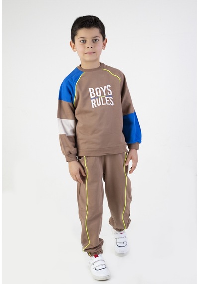 Harika Kids Erkek Çocuk Boys Rules Baskılı Örme Basic Eşofman Takımı 001