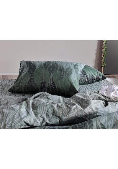 Doqu Home Ranforce Leaf Nevresim Takımı Çift Kişilik - Yeşil