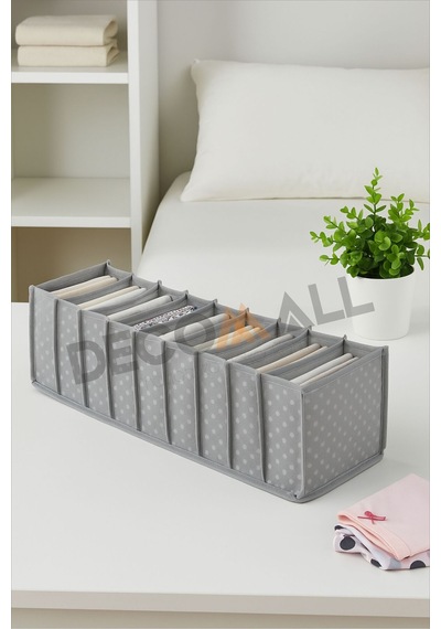 4 Adet 11 Gözlü Gri Benekli Çekmece Içi Düzenleyici Organizer Çok Amaçlı 42 X 14 X 14 Cm M Beden Kum Diğer
