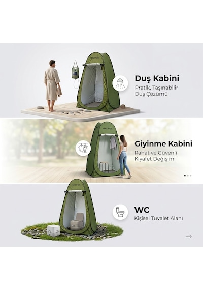 Madfox Solopeak Pop-up Duş, Wc Ve Giyinme Çadırı Yeşil