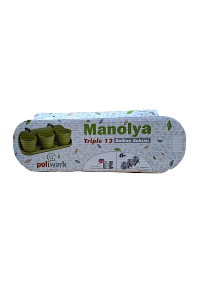 Poliwork Manolya 13 Triple Balkon Saksısı Mor