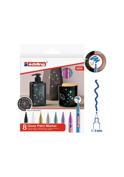 Edding 751 Örtücü Boya Kalem  Seti 8'li + Metalik Tonlar
