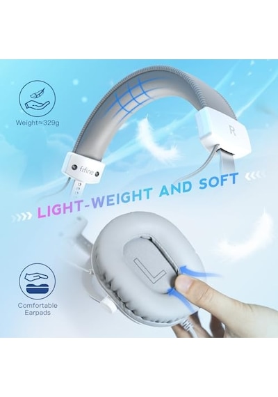 Ampligame H6w Beyaz Mikrofonlu Oyuncu Kulaklığı Usb Bağlantı İle Düşük Gecikme Ve Yüksek Ses Kalitesi