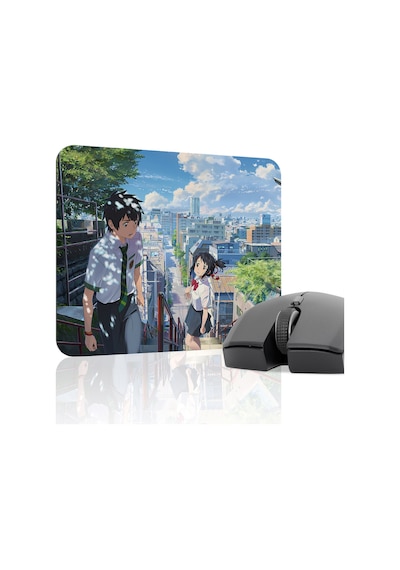 Kimi No Na Wa Kaymaz Dikişli Kauçuk Oyuncu Mousepad V3 - 22x18 Gaming Mouse Pad Fare Altlığı