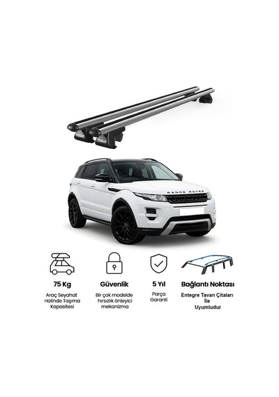 Venüs Land Rover Evoque 5d 2011-2018 Uyumlu Gri Ara Atkı Port Bagaj Tavan Barı