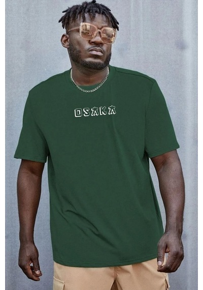 Unisex Osaka Baskılı T-shirt Yeşil