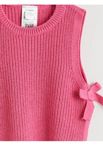 Lc Waikiki Pembe Baskılı Poplin Kız Çocuk Gömlek Ve Süveter