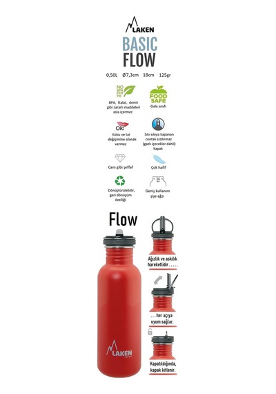 Laken Çelik 18/8 Flow Basic Şişe 0,50l - Beyaz Lkbsf50bl Beyaz