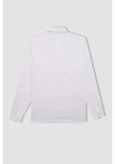 DeFacto Modern Fit Polo Yaka Poplin Uzun Kollu Beyaz Gömlek R4340AZNSWT60 DeFacto Modern Fit Polo Yaka Poplin Uzun Kollu Beyaz Gömlek R4340AZNSWT60