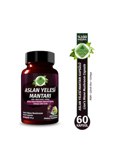 Gökçek Şifa Aslan Yelesi 1000 MG (Lion's Mane Mushrooms Capsule) 60 Kapsül
