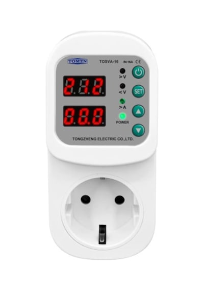 Tomzn Akım Korumalı Priz 16a Ayarlanabilir Voltaj Ve Akım Koruma Prizi - Elektrik Bekçisi