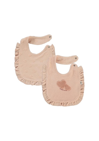 Civil Baby Kalp Jakarlı Mama Önlüğü - Pudra Standart Pudra
